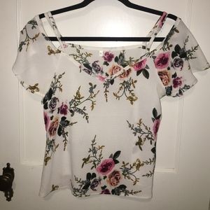 Cold-Shoulder Floral Top